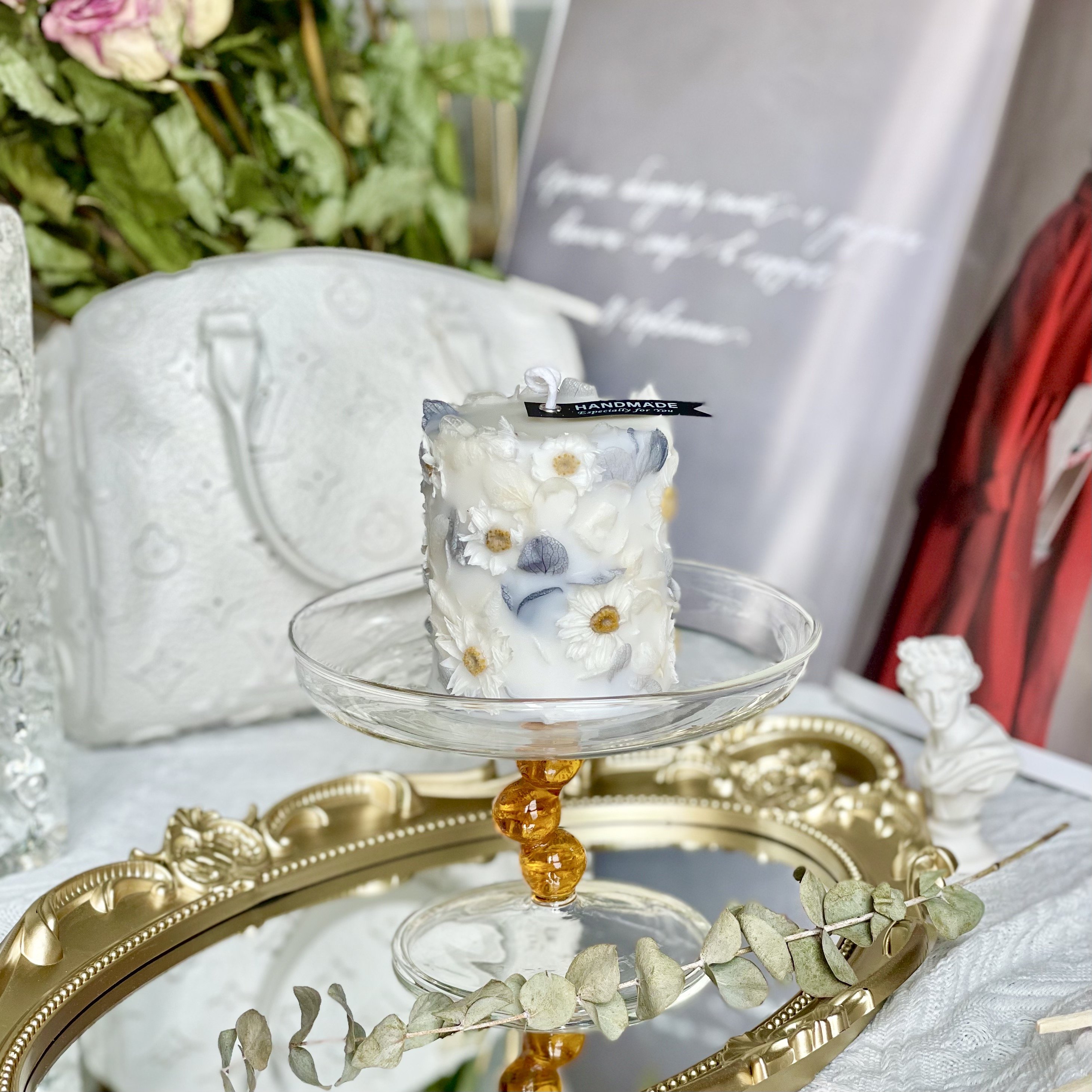 Wholesale Luxury Dried Flower Aromatherapy Fragrance Candle Soy Wax Scented Candle High Quality Custom