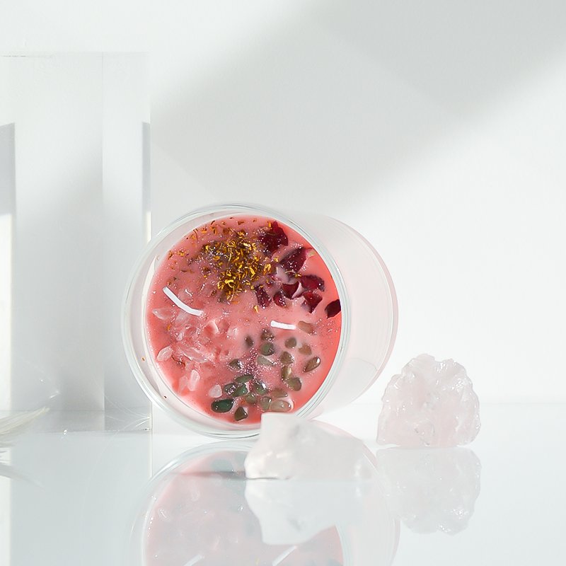 Hot Selling Handmade Candle With Crystals And Dried Flowers Luxury Personalized Scented Candle