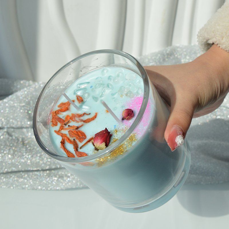 Hot Selling Handmade Candle With Crystals And Dried Flowers Luxury Personalized Scented Candle