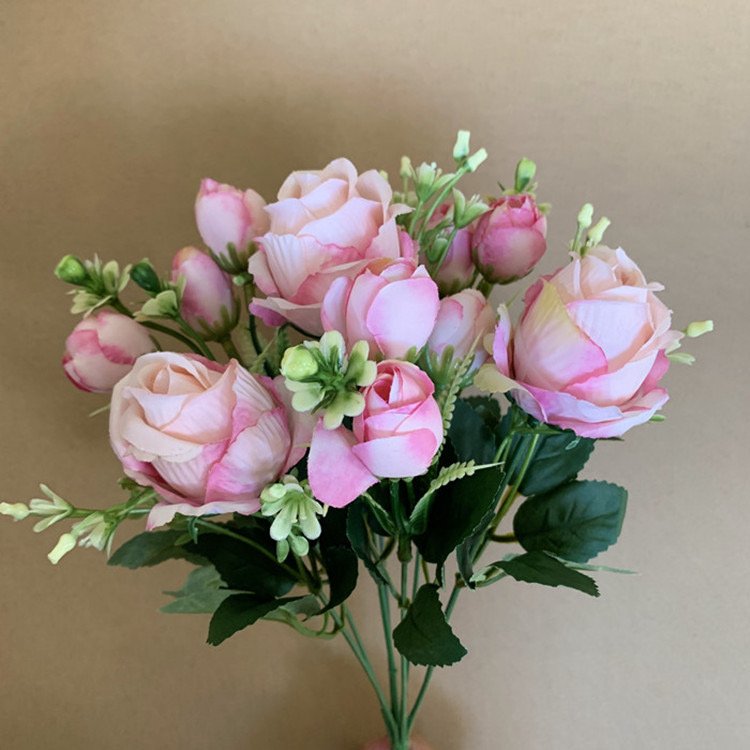 Wholesale Hot Artificial Dried Flowers Rose With Many Heads China Artificial Flower Wholesale