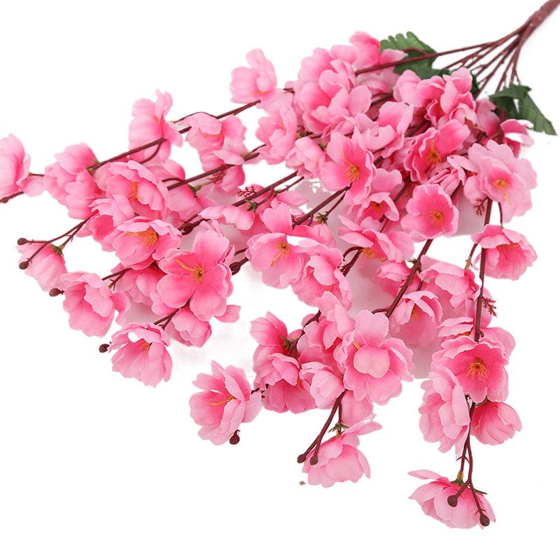 Artificial peach blossom branch living room fake Chimonanthus single plastic flower dried flower ornaments indoor decorative tre