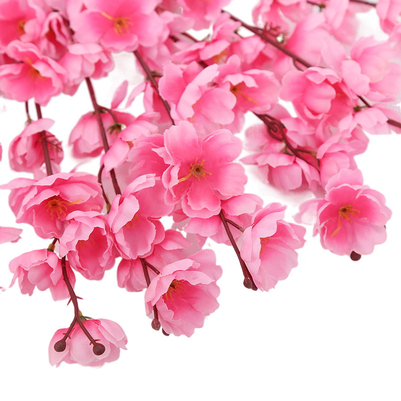 Artificial peach blossom branch living room fake Chimonanthus single plastic flower dried flower ornaments indoor decorative tre