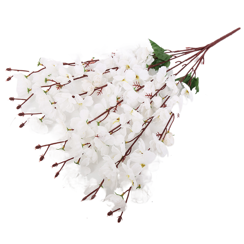 Artificial peach blossom branch living room fake Chimonanthus single plastic flower dried flower ornaments indoor decorative tre