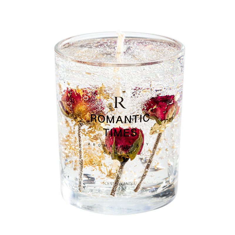 Extra Long Burn Time Real Dried Flower Jelly Gel Scented Candles For Decor