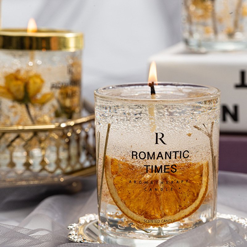 Extra Long Burn Time Real Dried Flower Jelly Gel Scented Candles For Decor