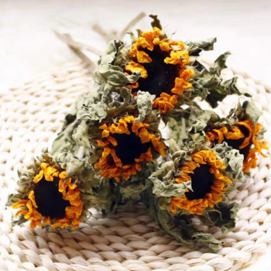 5pcs/bundle Natural Real Black Heart Sunflower Dried Flowers For home Decoration