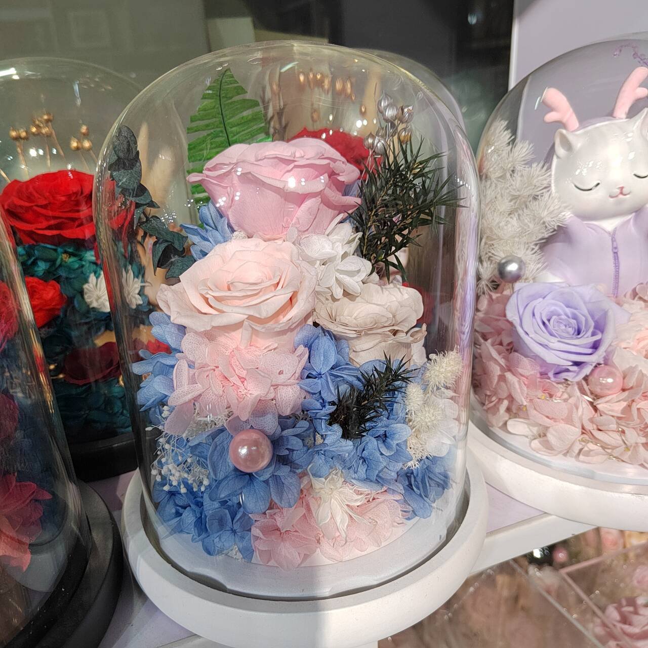 2024 Amazon Hot Sale Eternal Rose Flowers Mothers Day Everlasting Preserved Flower Forever Roses in Glass Dome Led