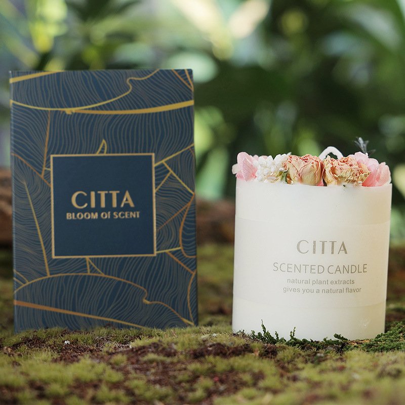 High Quality Home Decor Graduation Gift Cotton Wick Dried Flowers Candle Soy Wax Scented Candle