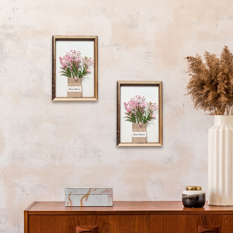 Customized High Quality Wooden 3D Shadow Box frame diy Dried flowers picture frame for home decor plastic plants artificial