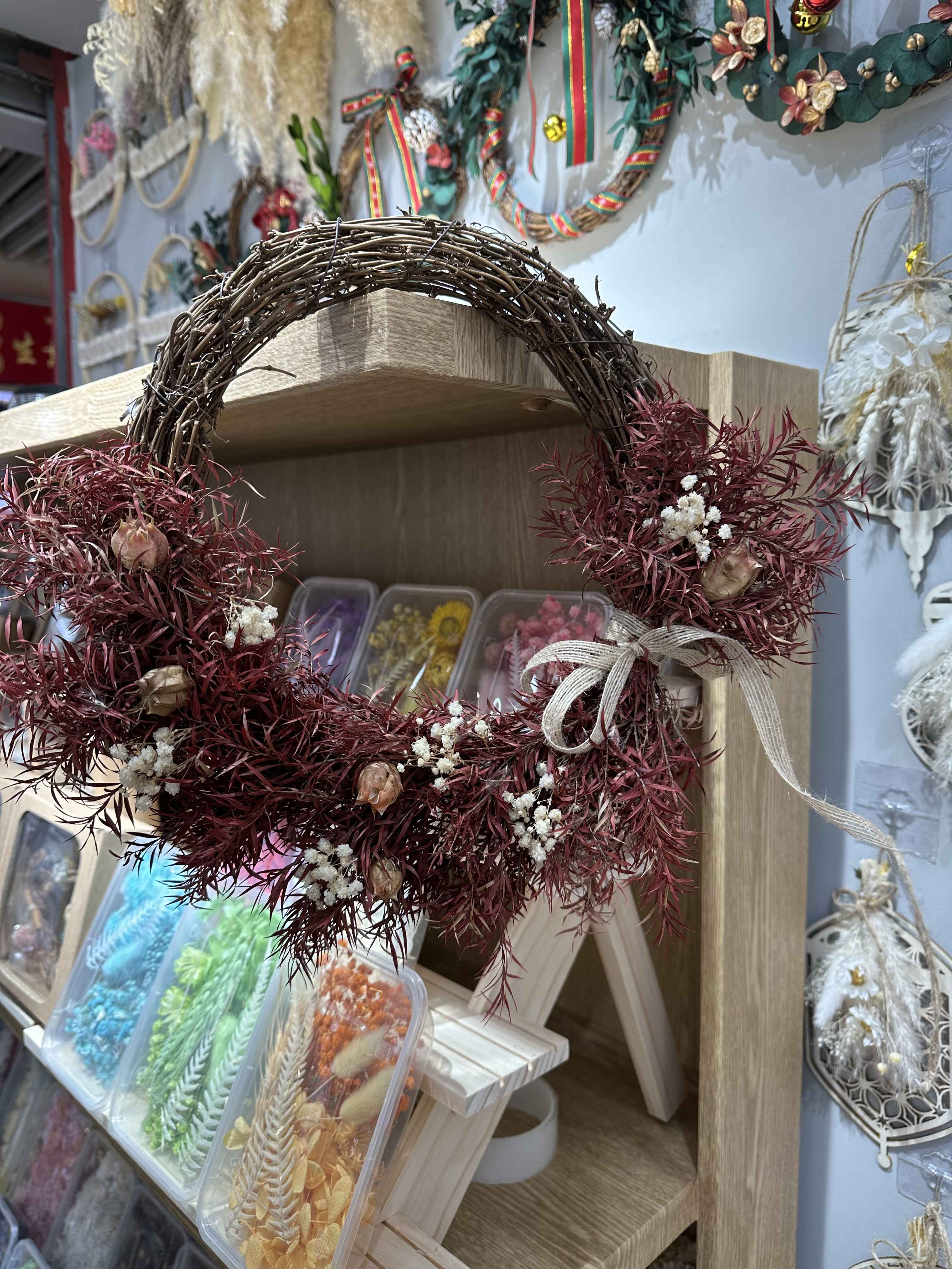 Real Dried Wreath Preserved Dry Garland Autumn Home Door Decorative Wreaths Flower For Door