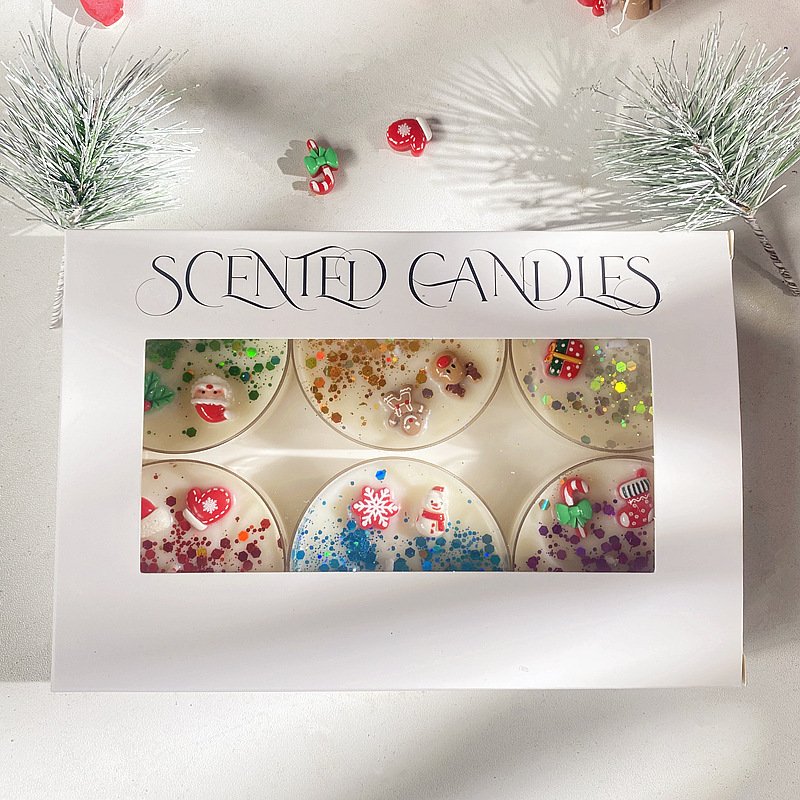 2024 Hot Sale Conch Scented Candle Gift Scented Colorful Glitter Dried Flower Crystal Soy Wax Christmas Candle
