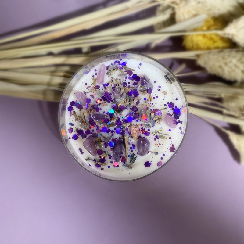 2024 Hot Sale Conch Scented Candle Gift Scented Colorful Glitter Dried Flower Crystal Soy Wax Christmas Candle