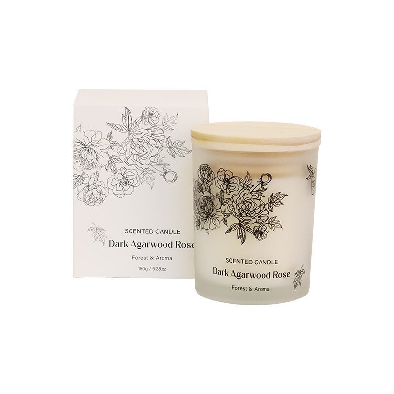 Scented Candle Jar with Wood New Lid Strong Fragrance Candles & Home Fragrance Design Ready to Ship 150G Soy Wax Candle Pillar