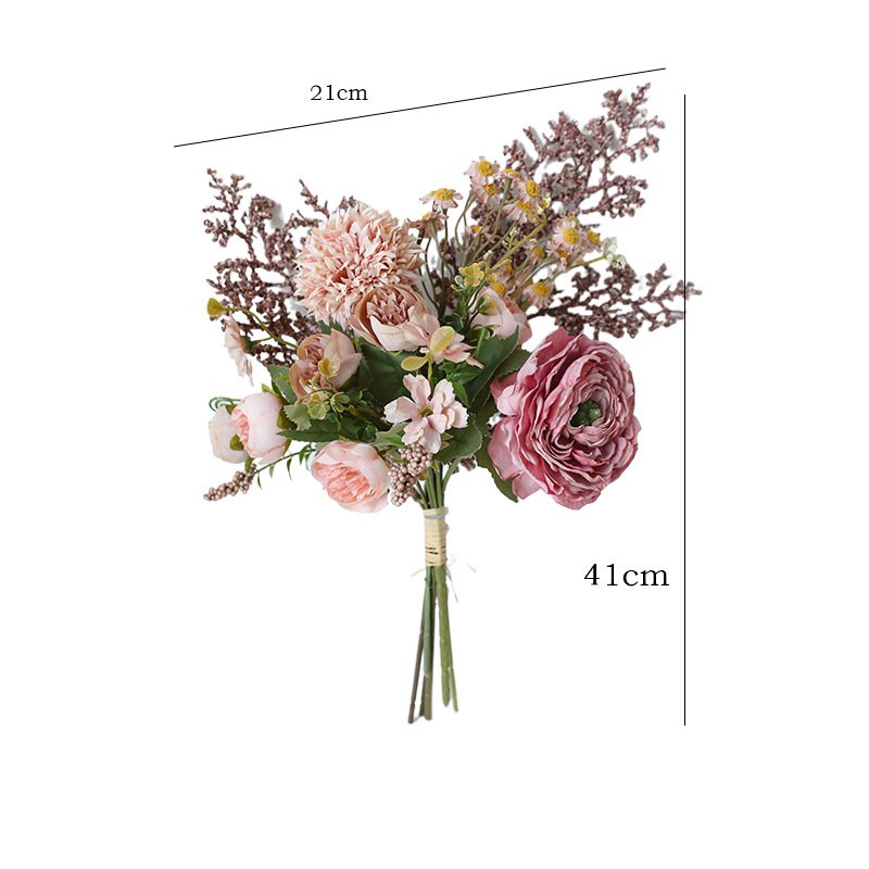 Roasting dew lotus lover grass flower bouquet finished artificial flower retro home decoration dried flower bouquet