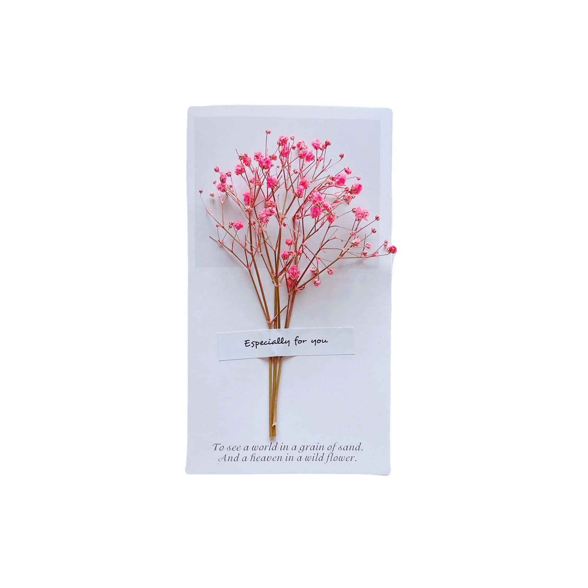 Mother's Day Birthday Christmas vintage kraft dried flower greeting card creative DIY 3D greeting card