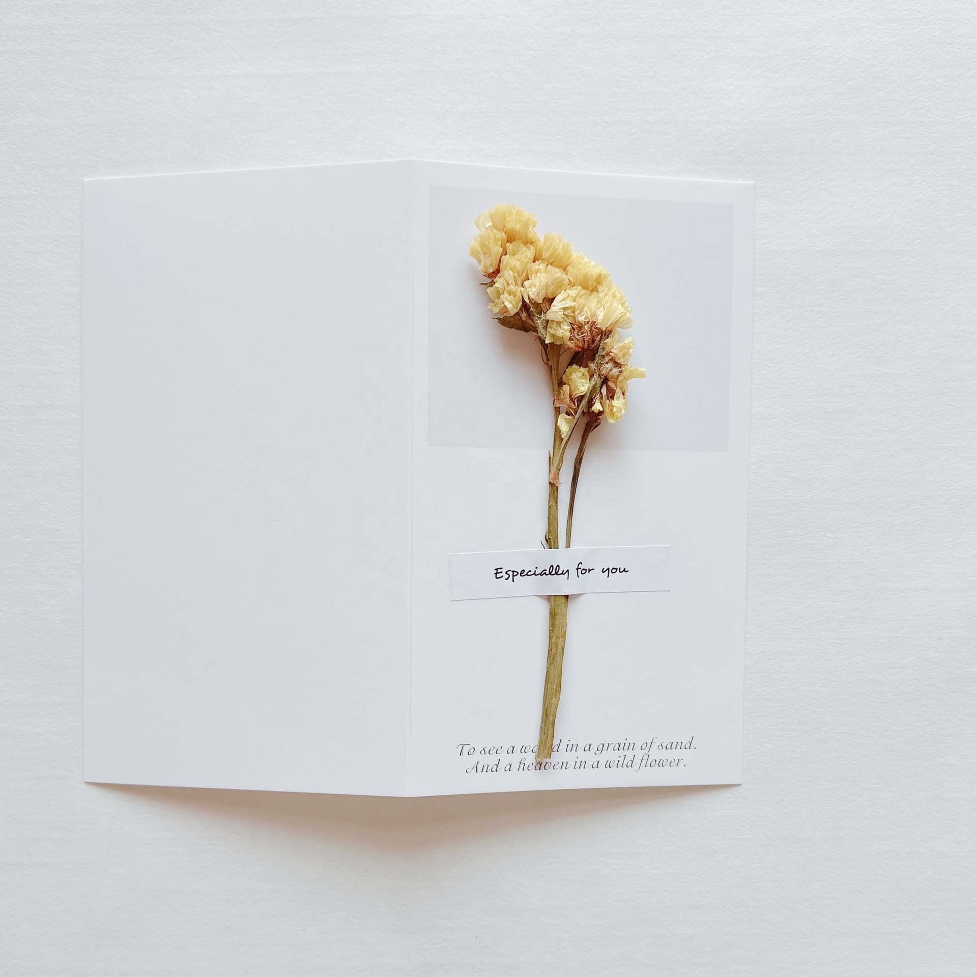 Mother's Day Birthday Christmas vintage kraft dried flower greeting card creative DIY 3D greeting card