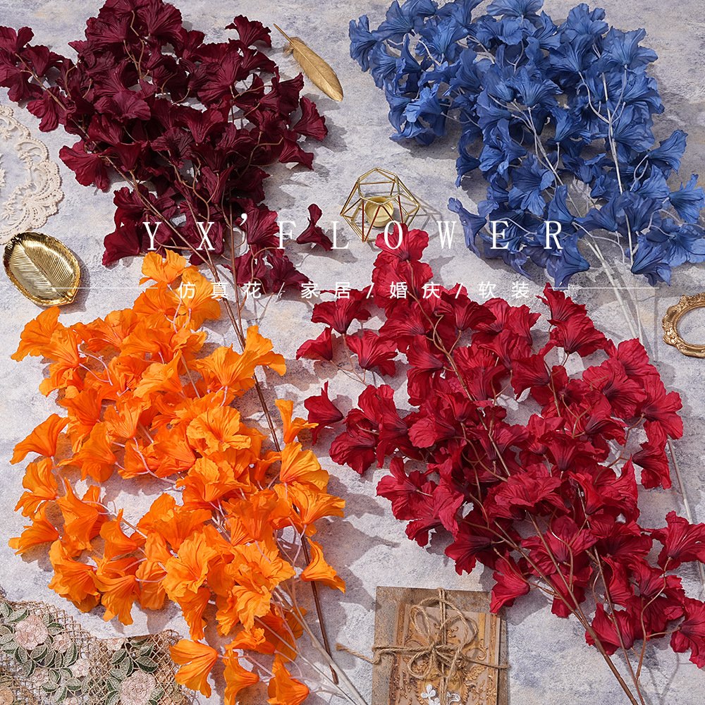 Wedding flowers wholesale 3 head evening bauhinia ceiling cross-border wedding auditorium road decorative flowers foreign trade