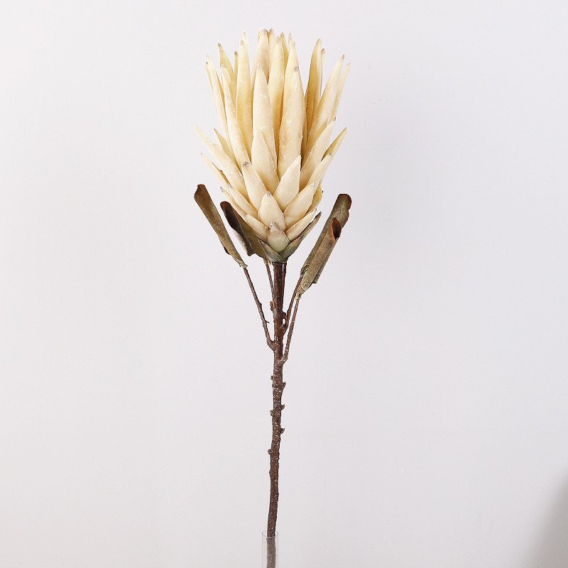 Artificial large king protea flower branch for home hotel decoration Artificial single head autumn silk fabric flower branch