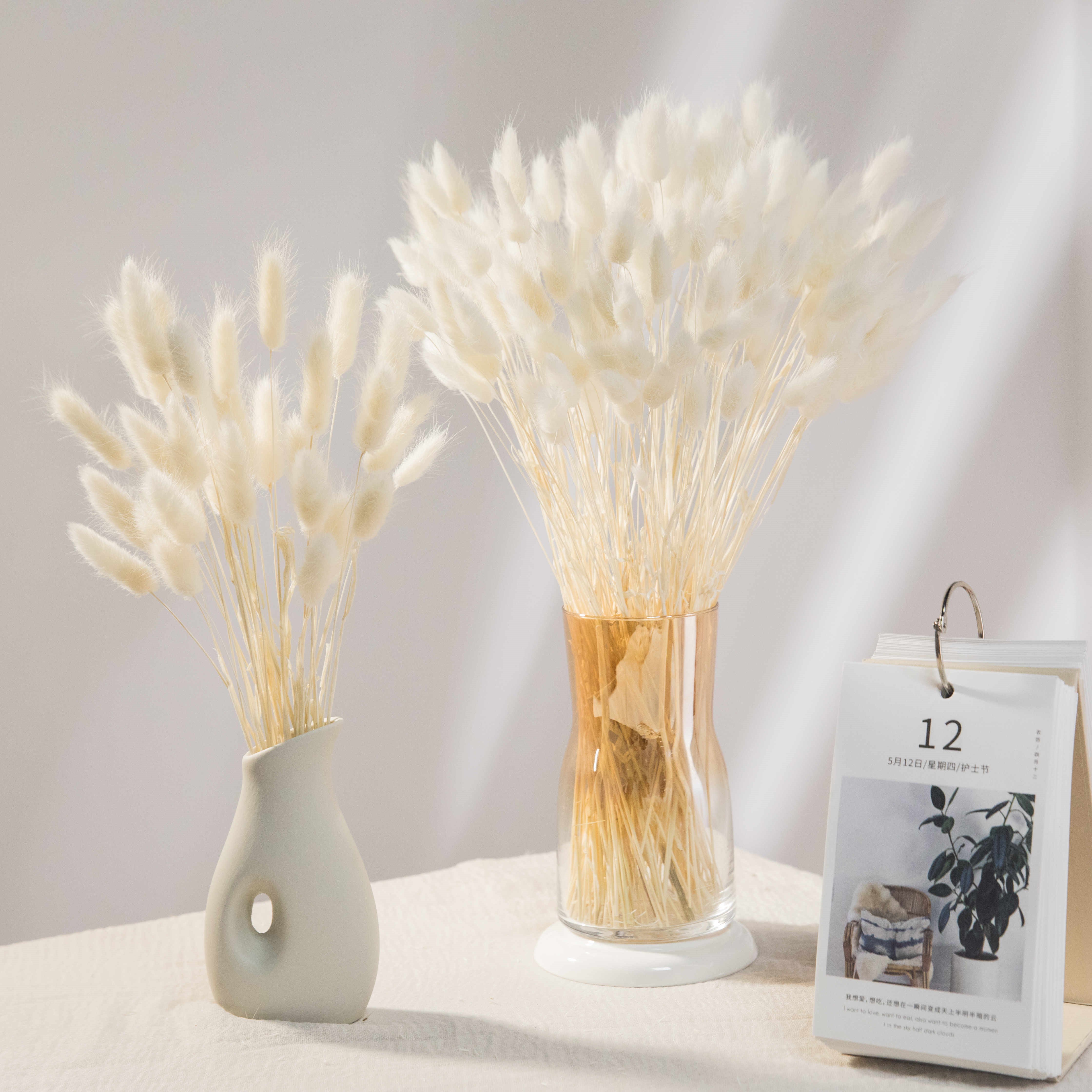 Yunnan Xiangnan Preserved Flower Supplier Lagurus Natural Dried Uraria Bunny Tails Bouquet Dried Flowers For Table Bedroom Decor