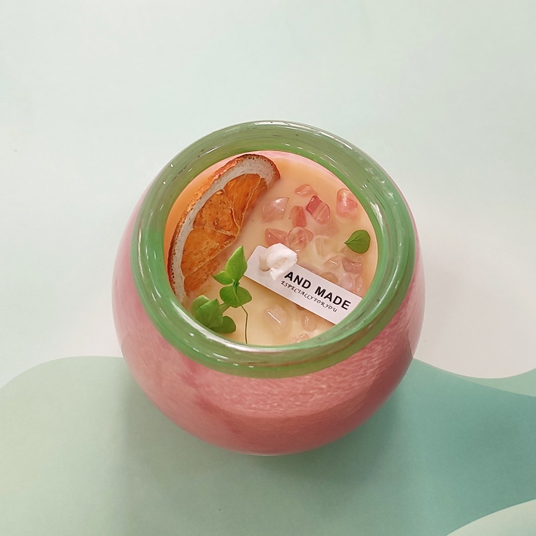 Wholesale hand-made colorful vase candles with dried flowers scented candles