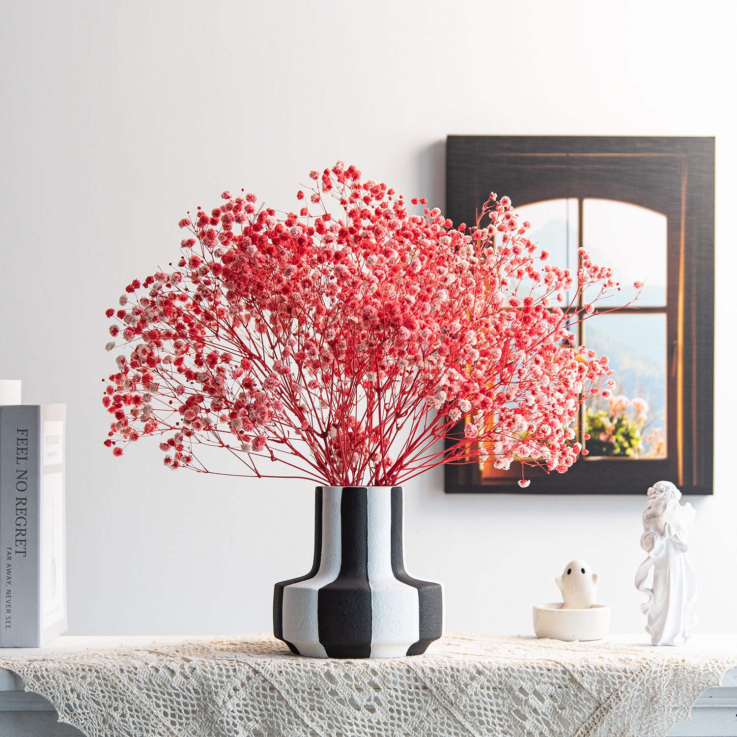 Factory Wholesale red preserved baby's breath floral dried baby breath gypsophila babysbreath bouquet flower