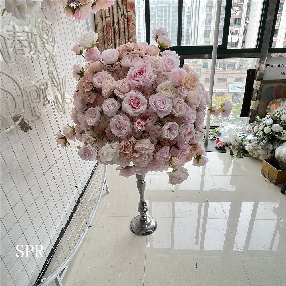 SPR Canopy Hanging Wisteria Flower Runner Wedding Artificial Garland Decoration Pampas Bouquet Reception Centerpiece Ball