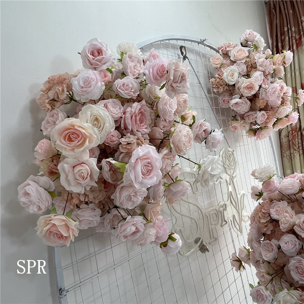 SPR Canopy Hanging Wisteria Flower Runner Wedding Artificial Garland Decoration Pampas Bouquet Reception Centerpiece Ball