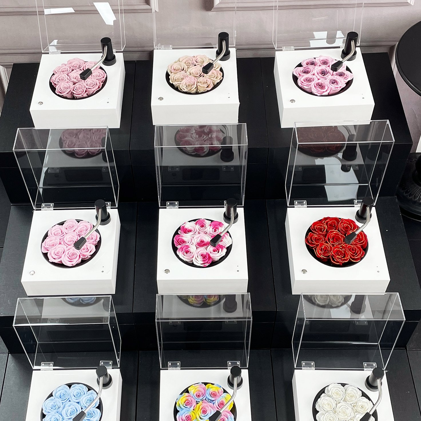 Valentine Day gift box Gift Everlasting Eternal rose bluetooth speaker Immortal Phonograph dried preserved flowers