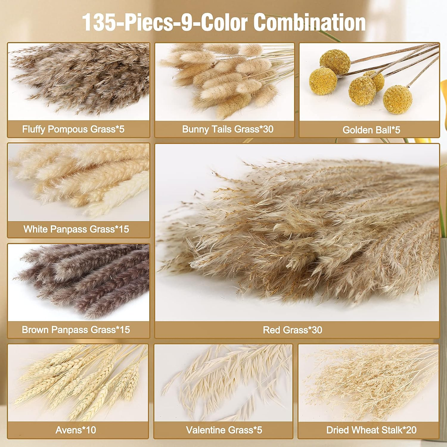 Wholesale dried flowers natural fluffy pampas grass bouquet plant for home party wedding decor
