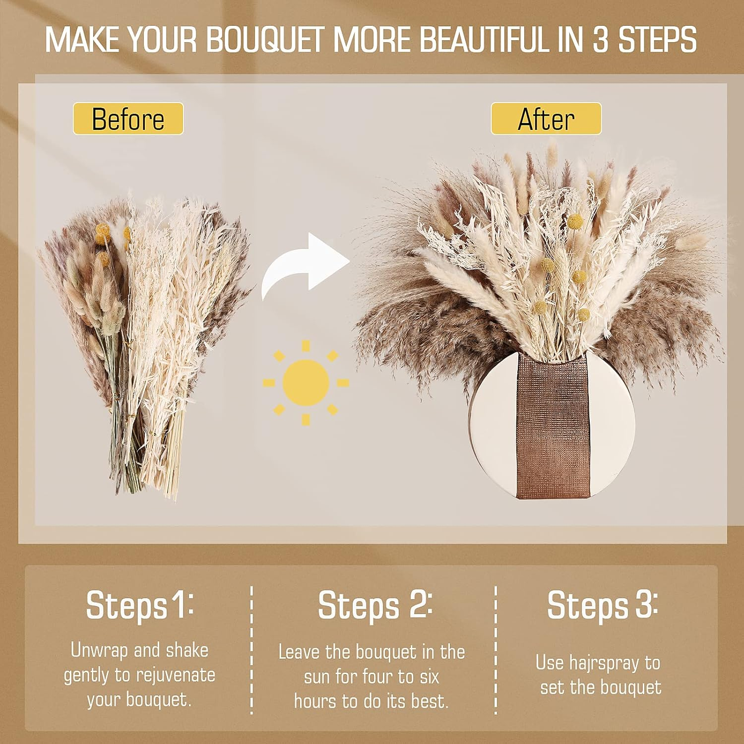 Wholesale dried flowers natural fluffy pampas grass bouquet plant for home party wedding decor