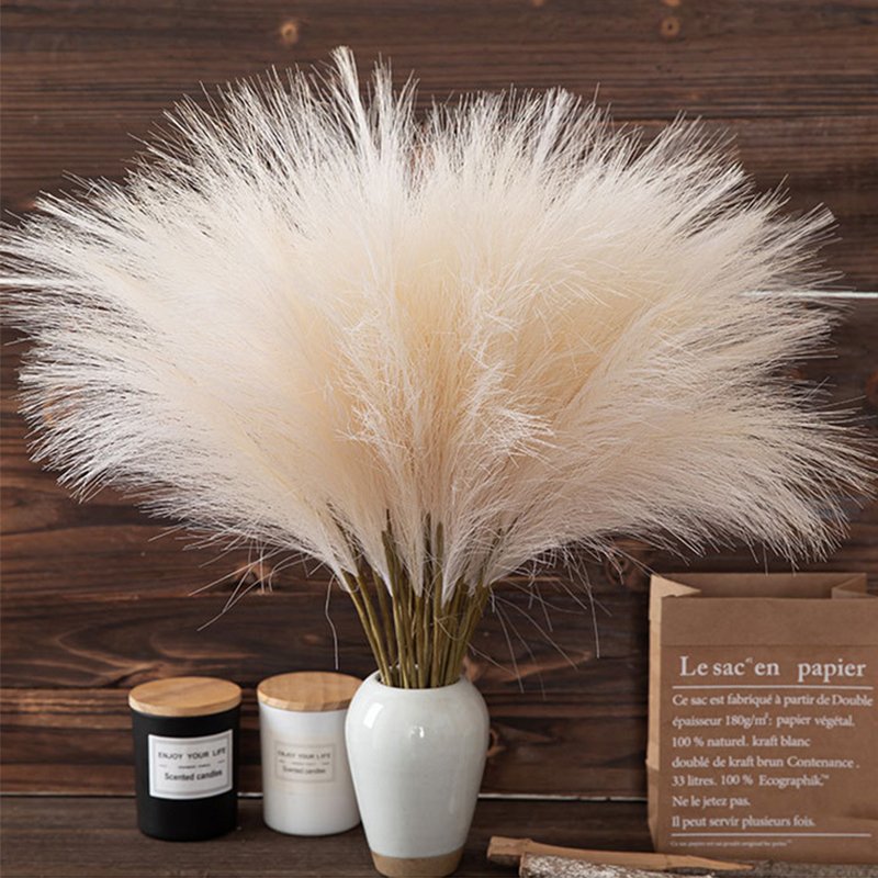 Fluffy Pampas Grass Boho Decor Flower Plant Reed Simulated Wedding Party Home Decoration Artificial Flowers