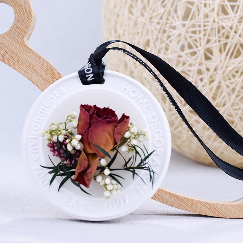Luxury Handmade Air Freshener Round Fragrance Dried Flower Aromatherapy Scented Candle Wax Tablet