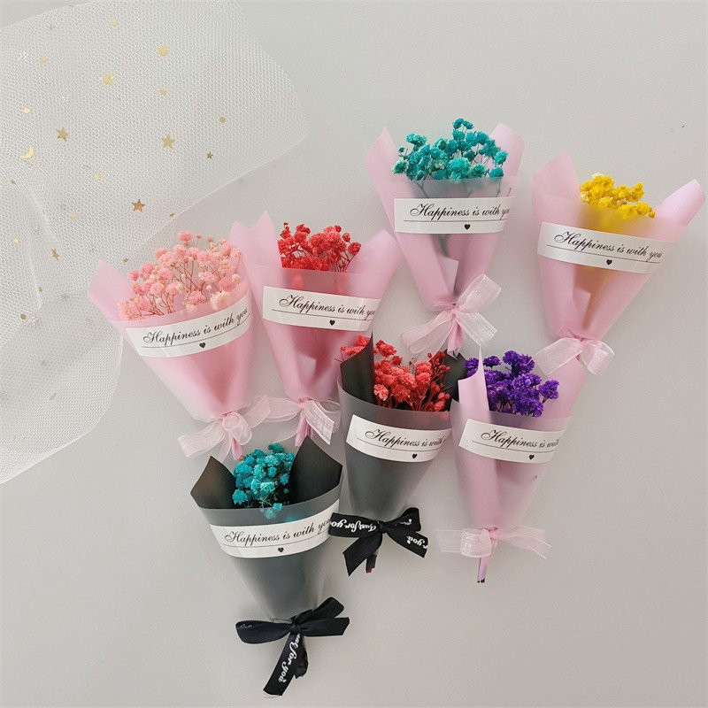 Mini Bouquets Natural Gypsophila Artificial Babys Dried Flowers Bouquet Flower for DIY Party Wedding Card Decoration
