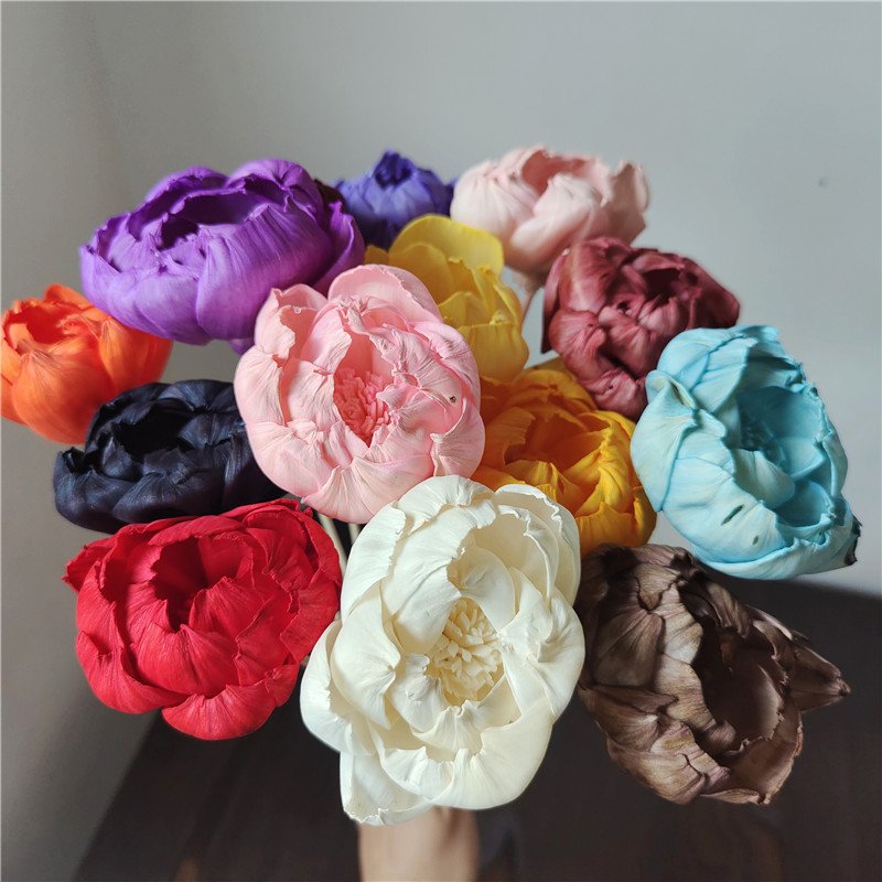 Cheap Wholesale Faux Flowers Artifical Sola Flower for Home Wedding Decor Sola Wood Flower