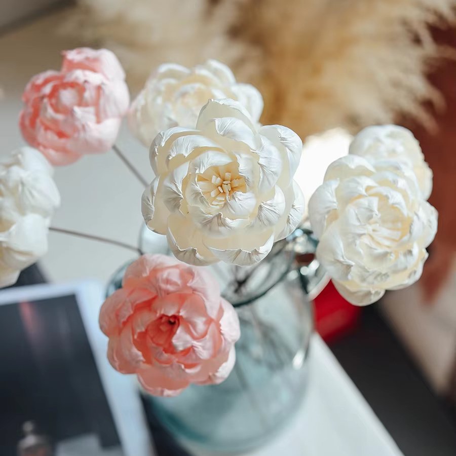 Cheap Wholesale Faux Flowers Artifical Sola Flower for Home Wedding Decor Sola Wood Flower