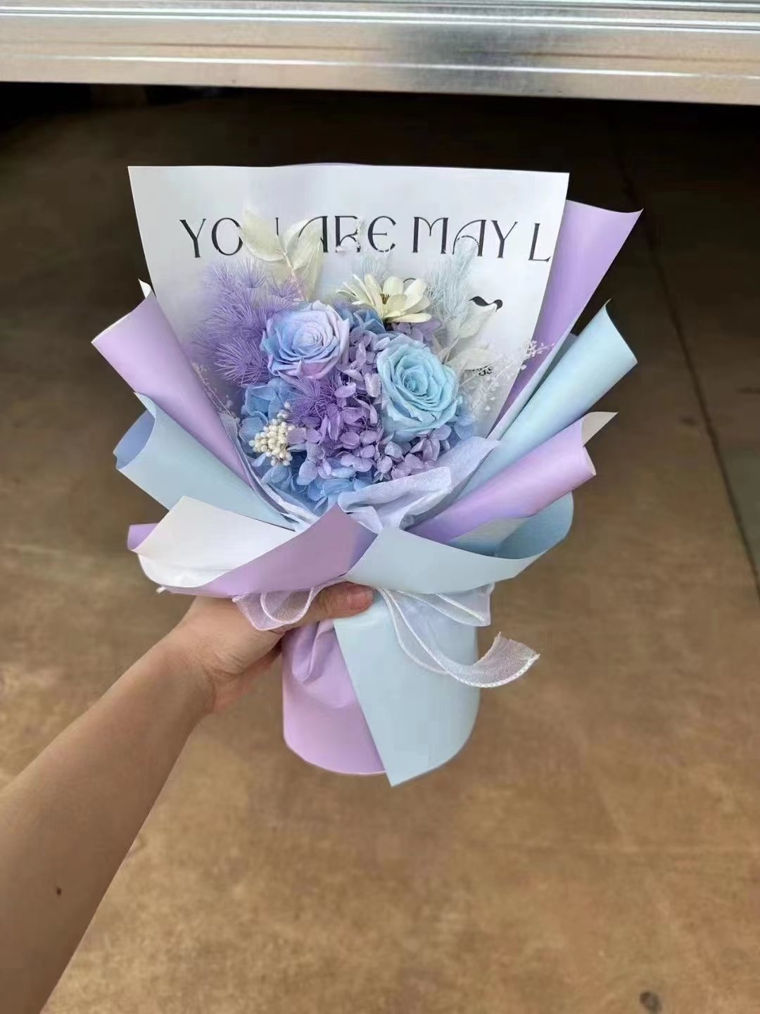 Factory Supply Forever Eternal Rose Forever Flowers Bouquet Dried Flower Bouquet Customize