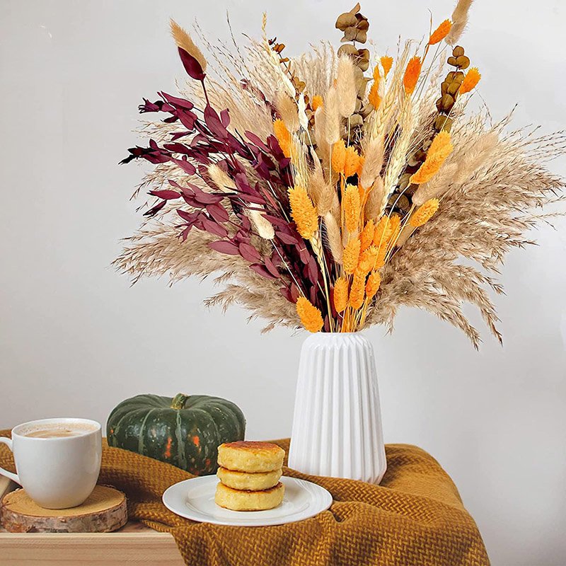 SN-L1040 New hot sale preserved flowers natural dried pampas grass rose flower bouquet for home arrangement