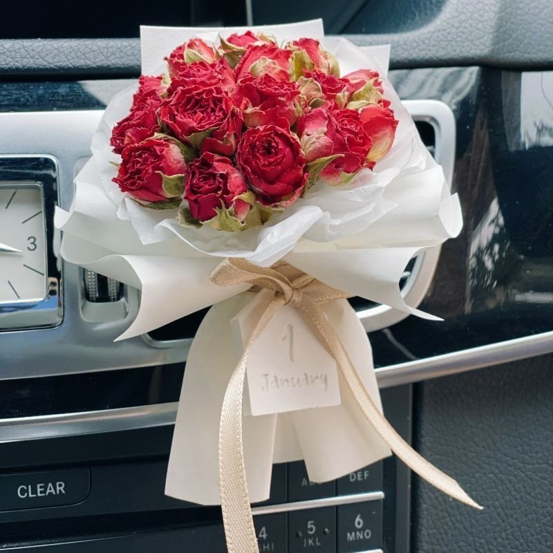 Natural Dried Car Rose Mini Bouquet Stems Floral Decor Artificial Plants Dried Cotton Flower for outdoor indoor decoration