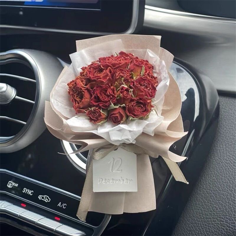 Natural Dried Car Rose Mini Bouquet Stems Floral Decor Artificial Plants Dried Cotton Flower for outdoor indoor decoration
