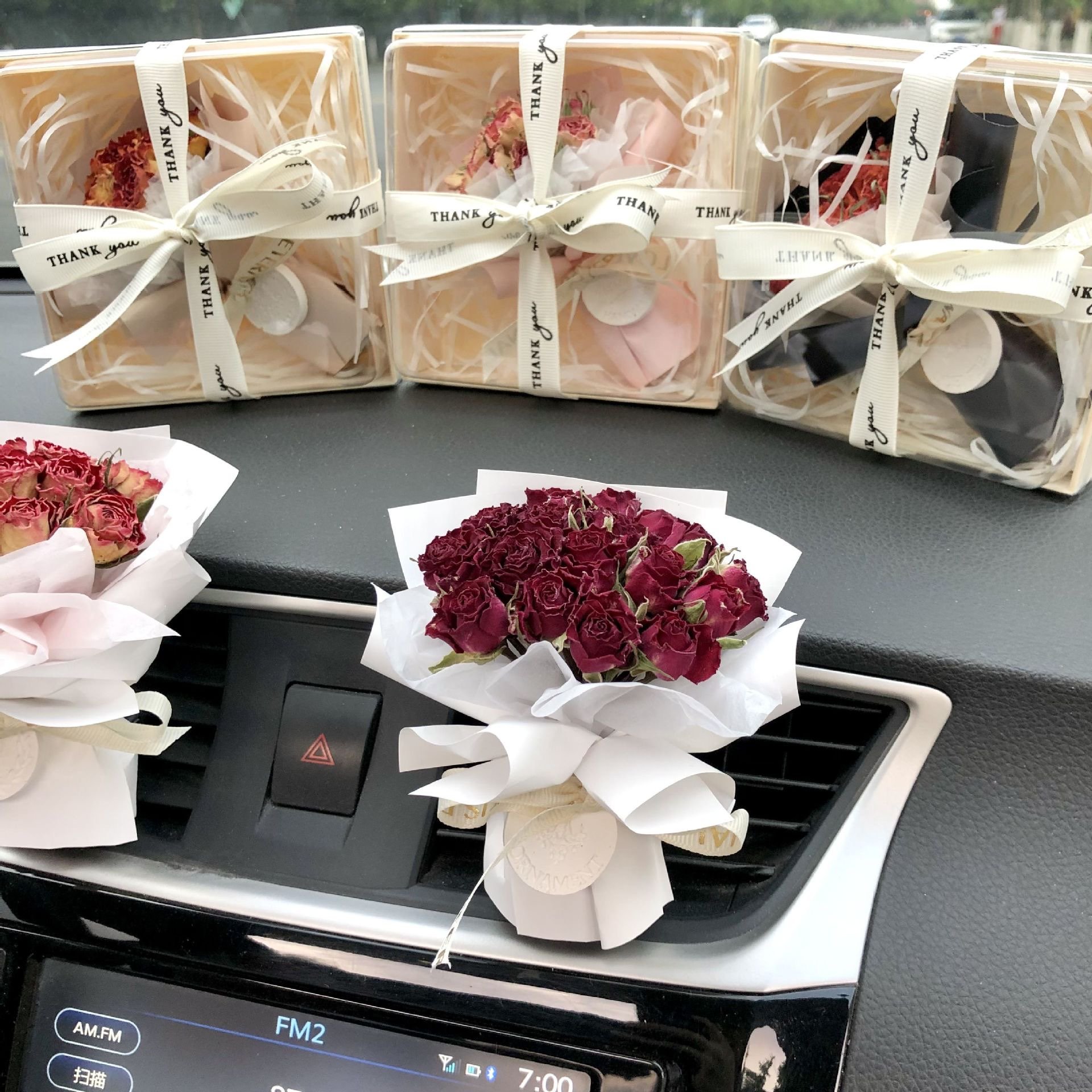 Natural Dried Car Rose Mini Bouquet Stems Floral Decor Artificial Plants Dried Cotton Flower for outdoor indoor decoration