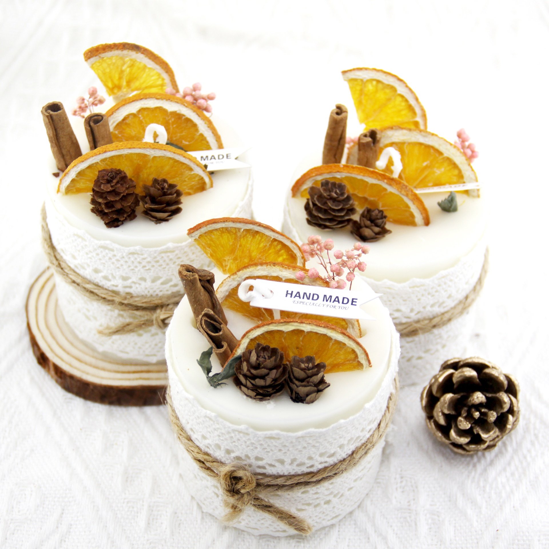 Hot Selling Handmade Pillared Scented Candles Dried Flowers New Style Home Decoration Holidays New Year Bars Gift Decoration