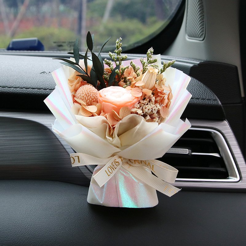 wedding Flowers Valentines Day artificial dried faux Preserved Dome Rose flower greeting decoration home decor