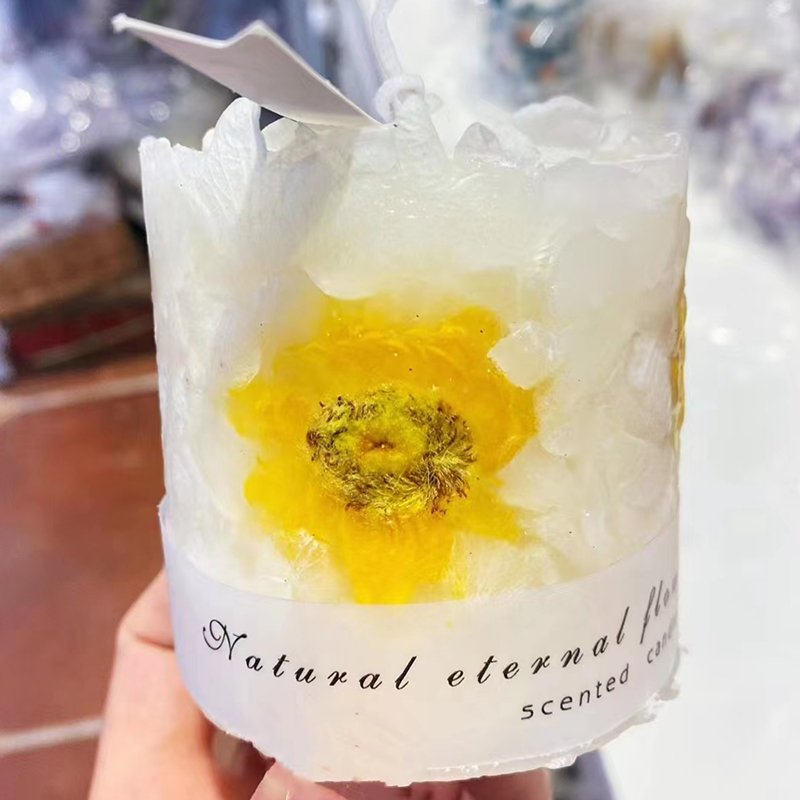 Home Decoration Soy Wax Aromatherapy Gift Natural Fragrance Oil Private Label DIY Luxury Dried Flowers Pillar Scented Candles