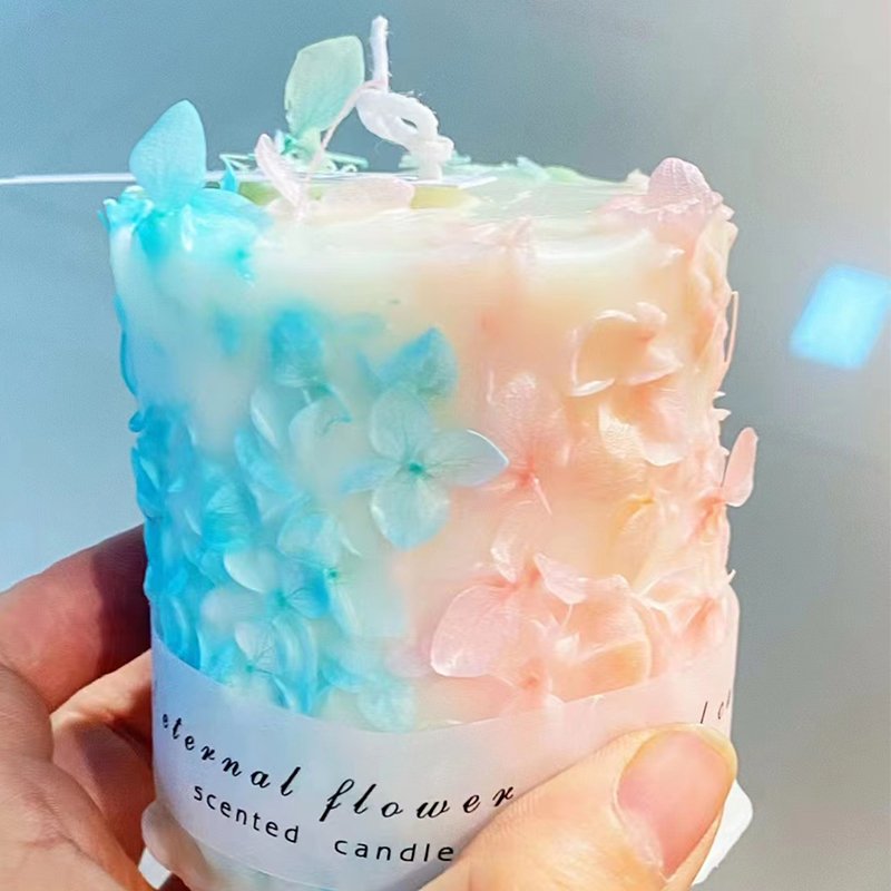 Home Decoration Soy Wax Aromatherapy Gift Natural Fragrance Oil Private Label DIY Luxury Dried Flowers Pillar Scented Candles