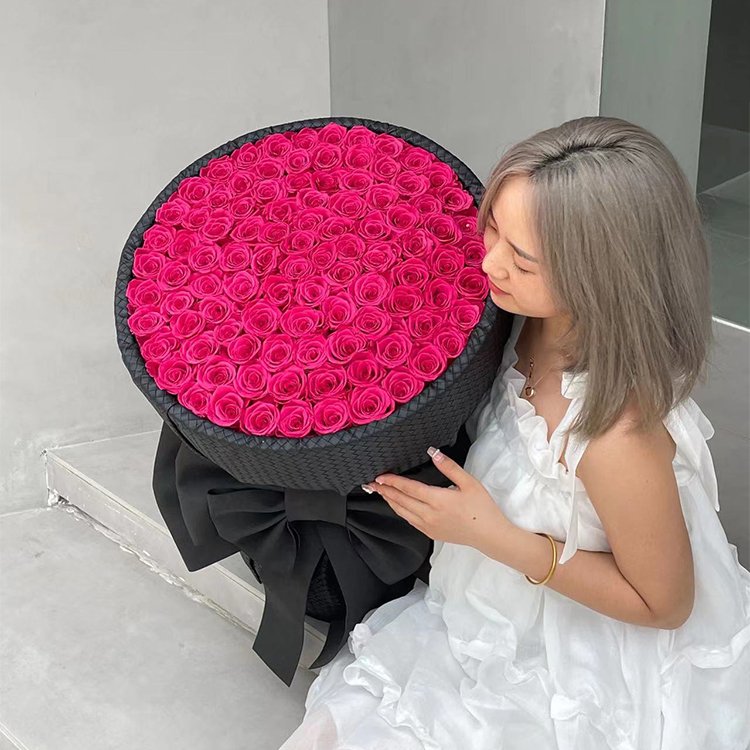 Top Quality Valentine Mother Teacher Day Birthday Wedding Gifts 99 Giant Forever Eternal Natural Roses Preserved Flowers Bouquet