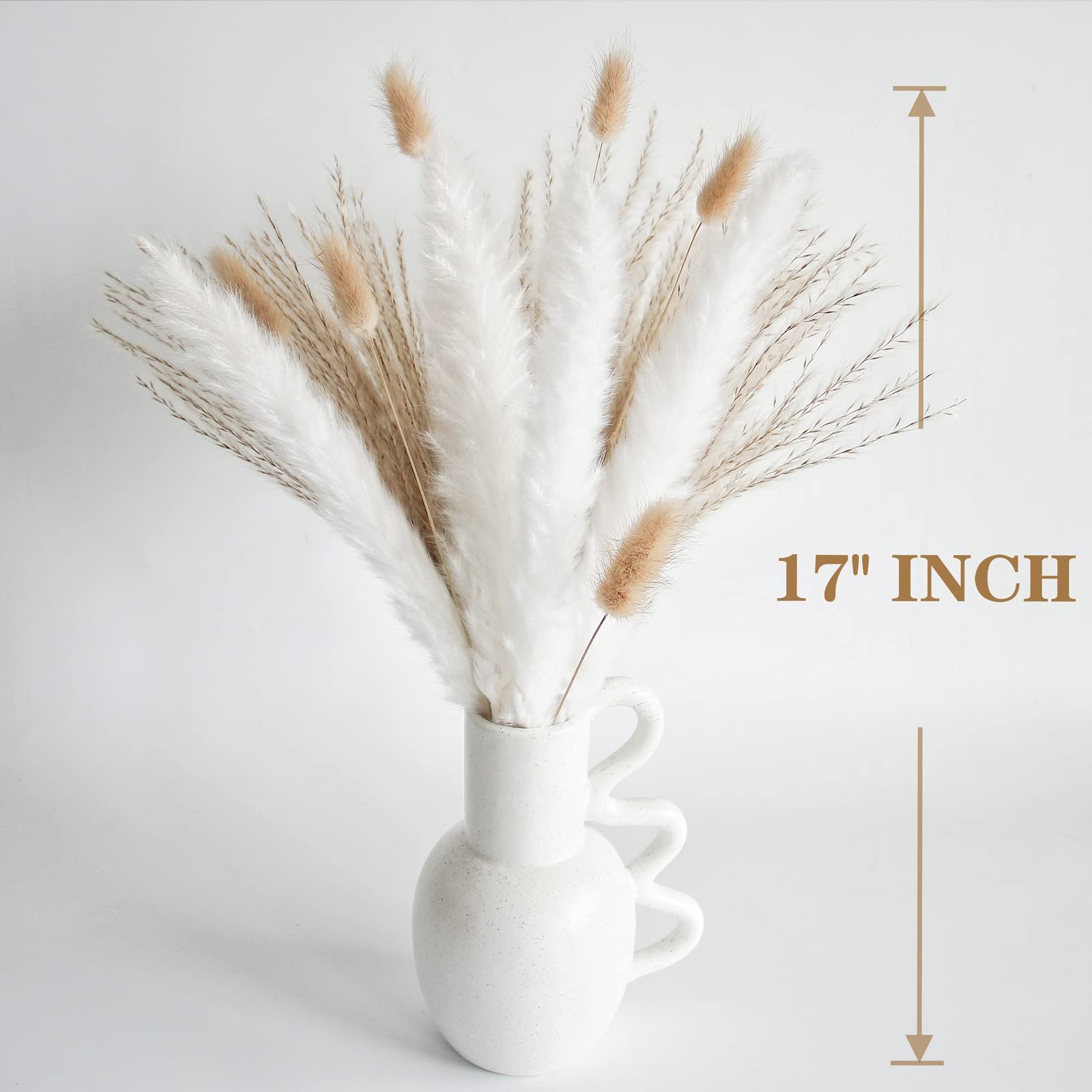 Boho Table Decor Bunny Tails Dried Flowers White Brown Pompas Wedding Home Dried Pampas Grass Bouquet