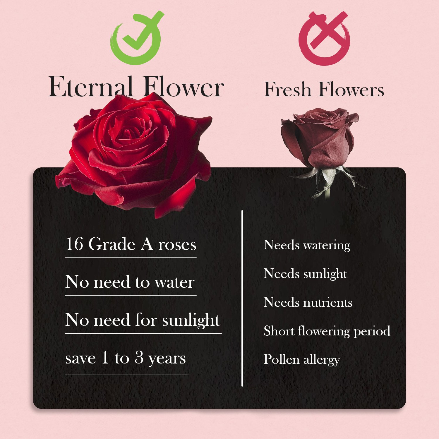 New Product Ideas 2024 House Decoration Wholesale Forever Roses Eternal Long Last Everlasting Dried Preserved Flower Arrangement