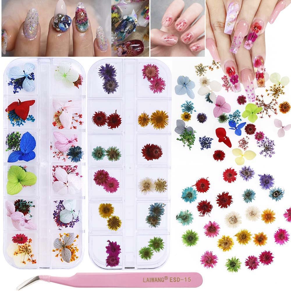 Nail Art Accessories Kits Pressed Dried Flowers Nail Art for Creating Beautiful Nails At Home