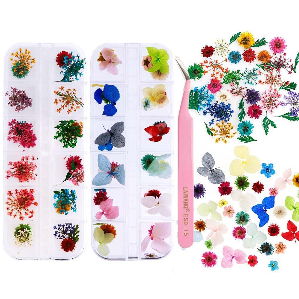 Nail Art Accessories Kits Pressed Dried Flowers Nail Art for Creating Beautiful Nails At Home