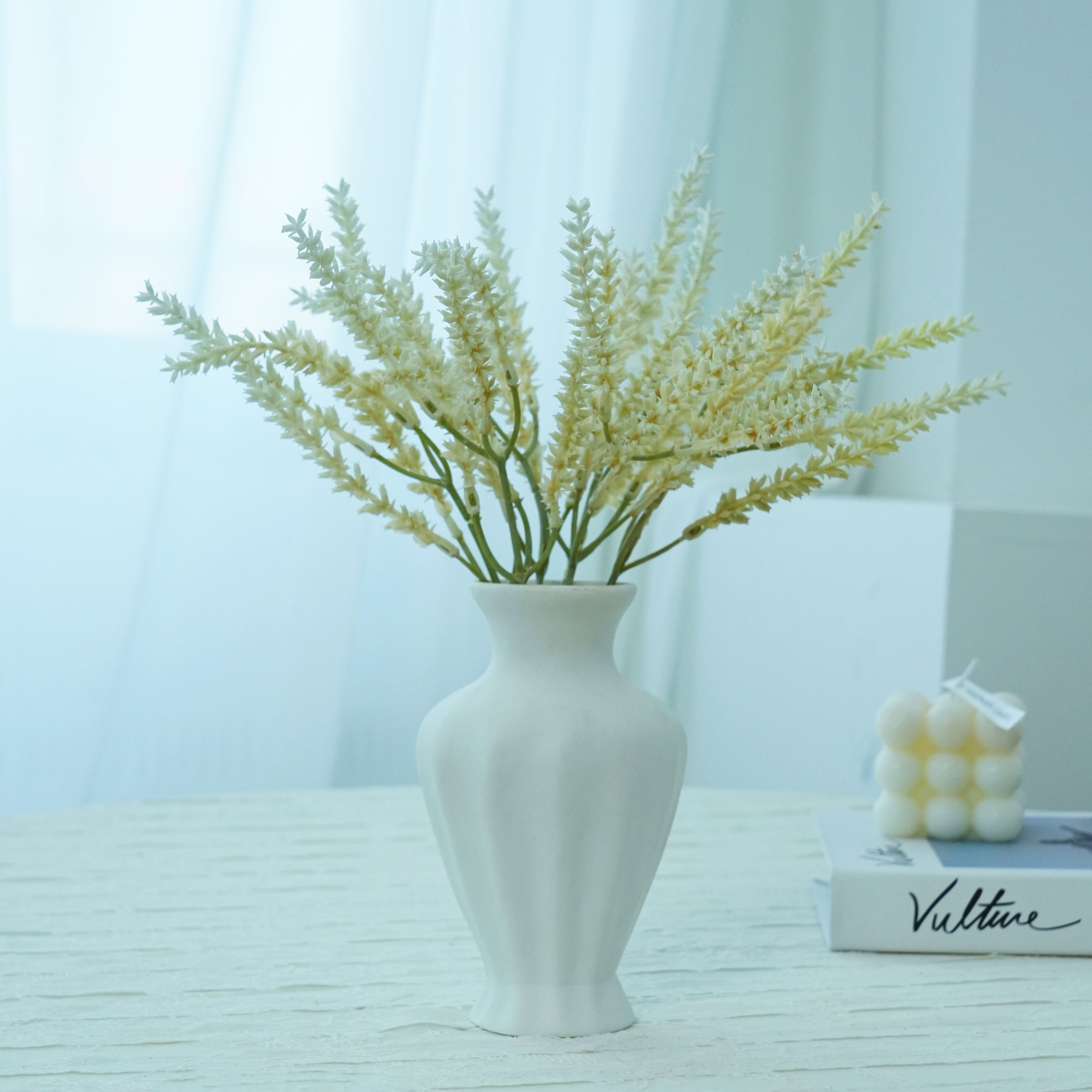 Artificial Lavender Flowers 6Pcs Purple Flower Lavender for DIY Wedding Bouquet Table Centerpieces Garden